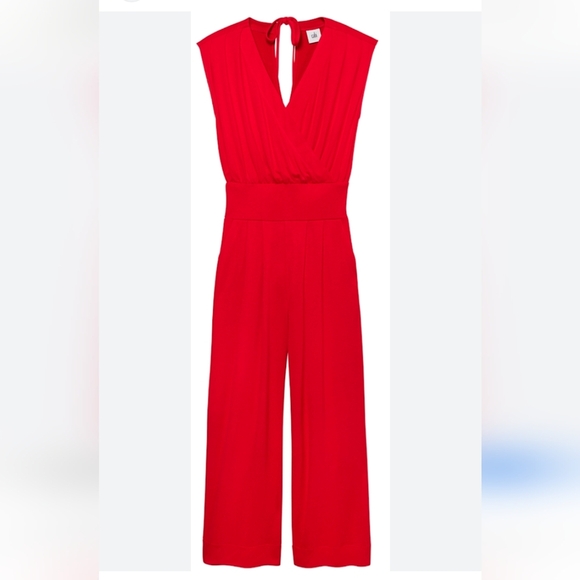 Cabi Faye Uptown Jumpsuit In Vermillion Red Wideleg Fit Size Medium Like New - Picture 3 of 10